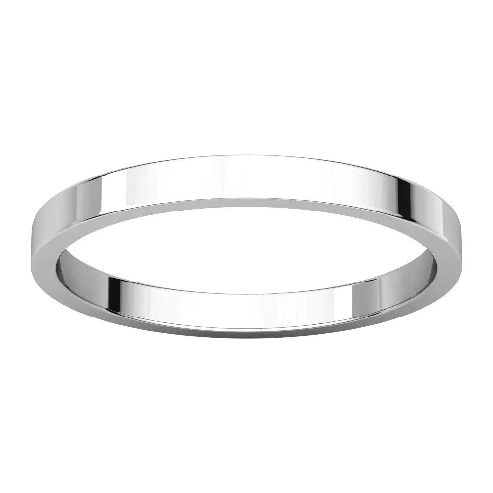 Platinum 2mm Flat Band, Size 6.5