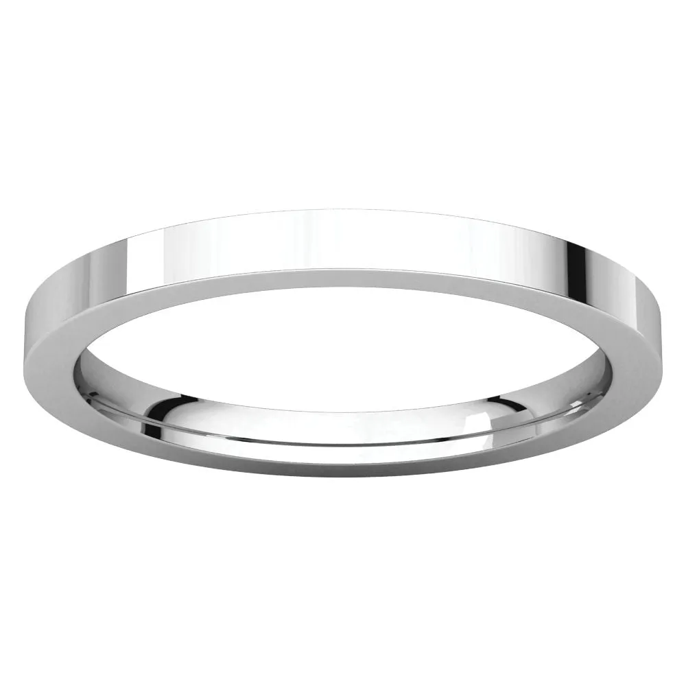 Platinum 2mm Flat Comfort Fit Band, Size 4.5