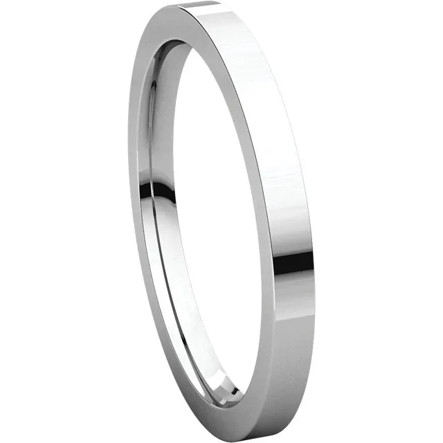 Platinum 2mm Flat Comfort Fit Band, Size 4.5