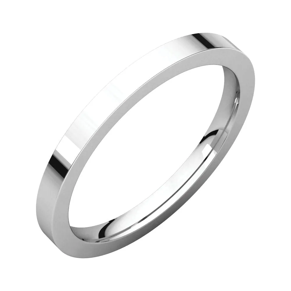 Platinum 2mm Flat Comfort Fit Band, Size 4.5