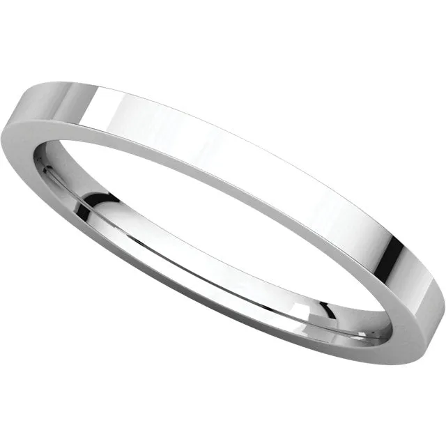 Platinum 2mm Flat Comfort Fit Band, Size 4.5