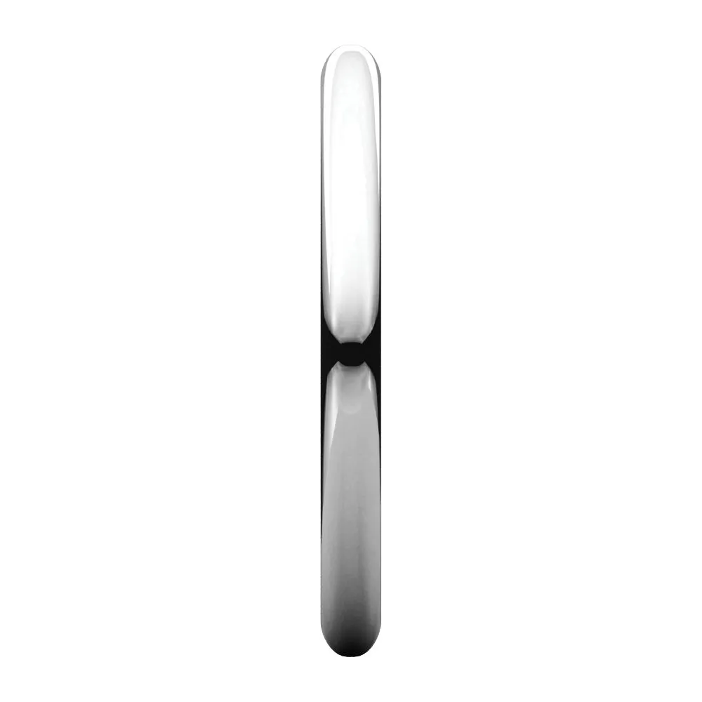 Platinum 2mm Half Round Band, Size 6