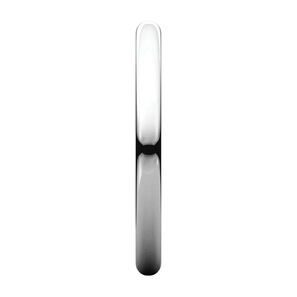 Platinum 2mm Half Round Light Band, Size 5