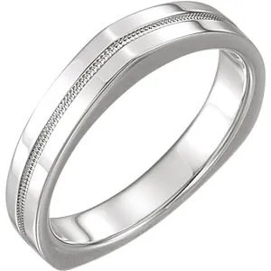 Platinum 3.5mm Band for Square Shank Solitaire Mounting, Size 7