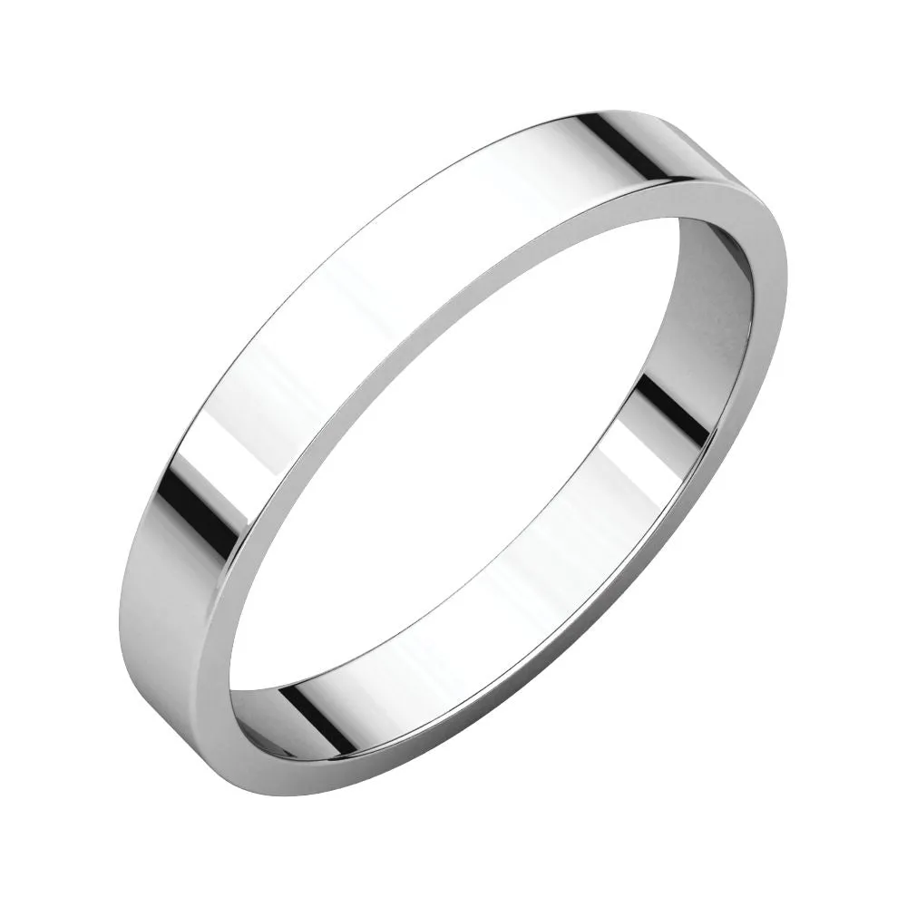 Platinum 3mm Flat Band, Size 5.5