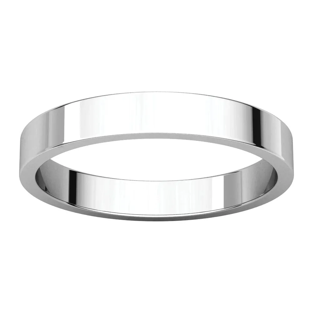 Platinum 3mm Flat Band, Size 9