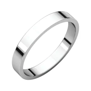 Platinum 3mm Flat Band, Size 9