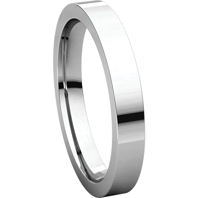 Platinum 3mm Flat Comfort Fit Band, Size 5