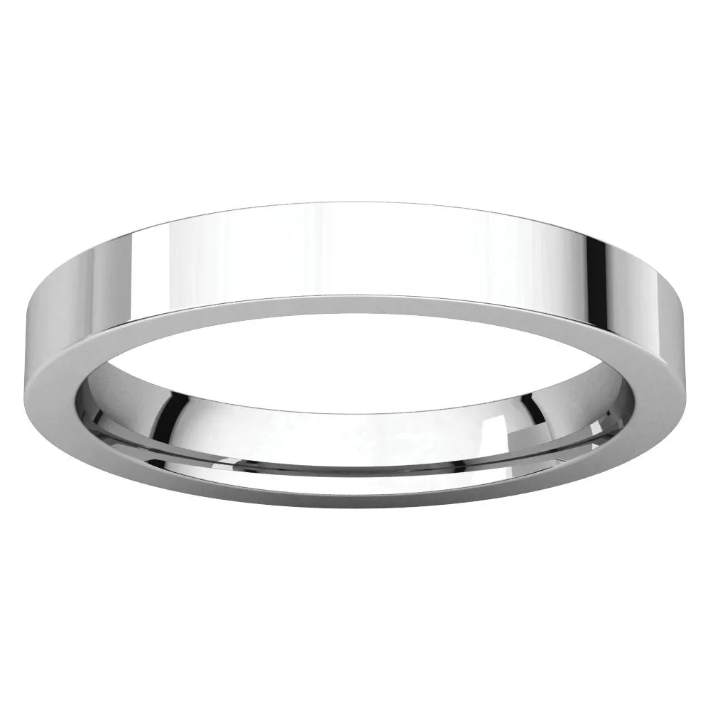 Platinum 3mm Flat Comfort Fit Band, Size 9