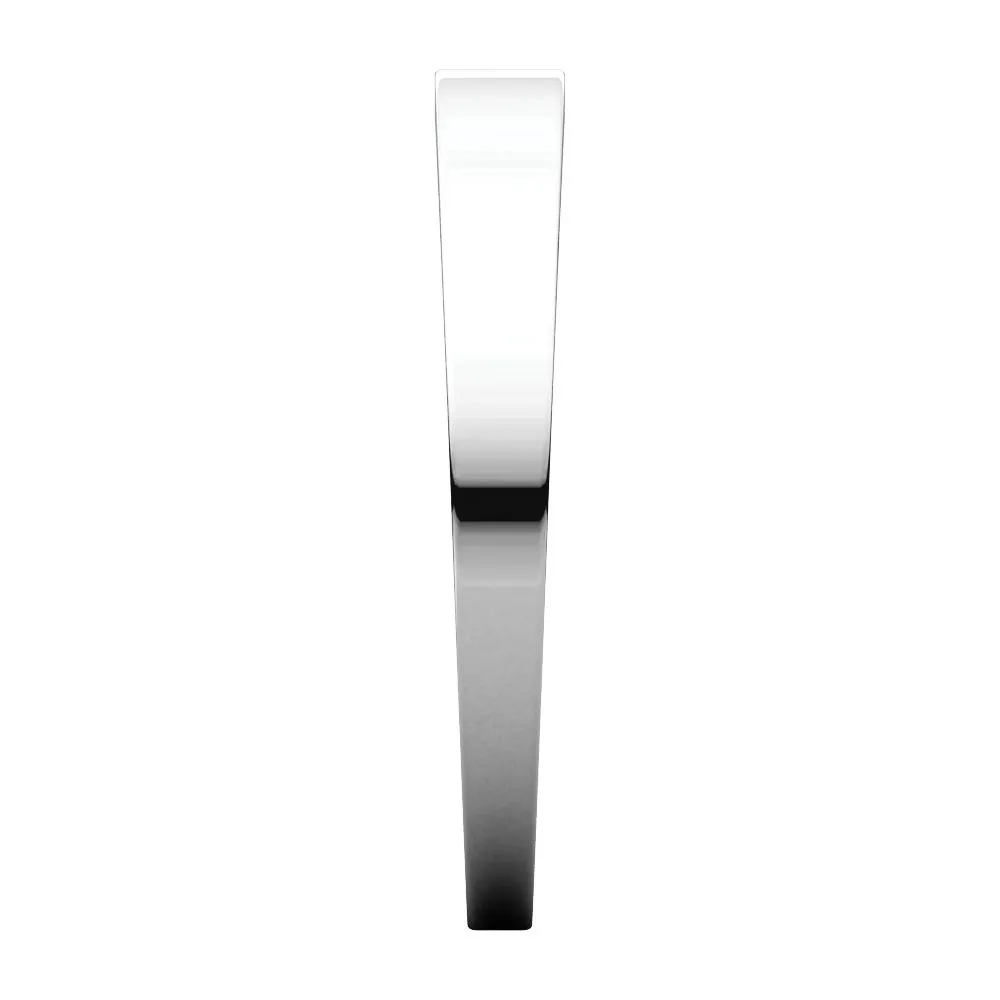 Platinum 3mm Flat Tapered Band, Size 7.5