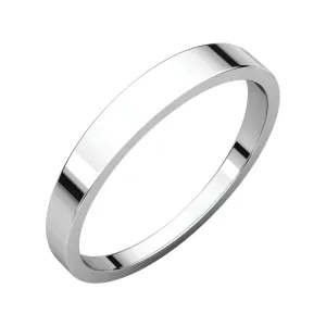 Platinum 3mm Flat Tapered Band, Size 7.5