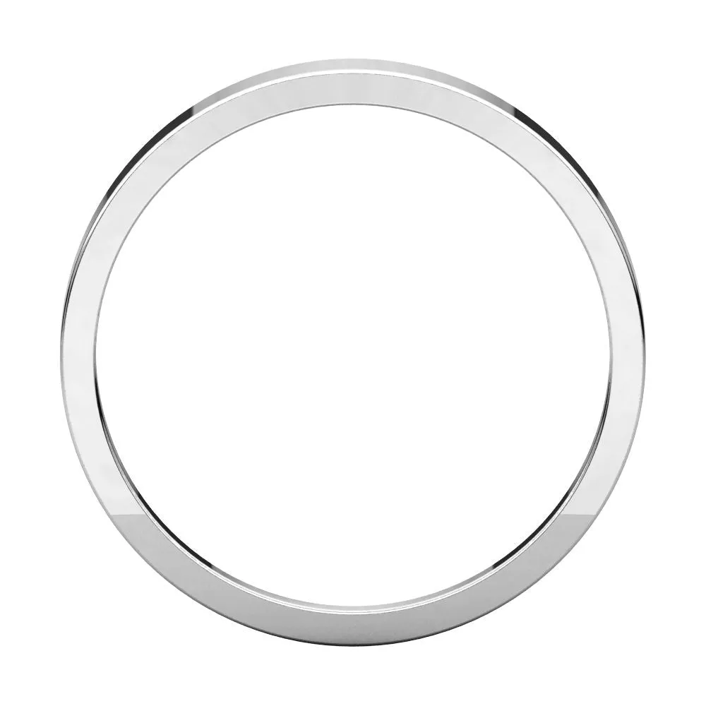 Platinum 3mm Flat Tapered Band, Size 7.5