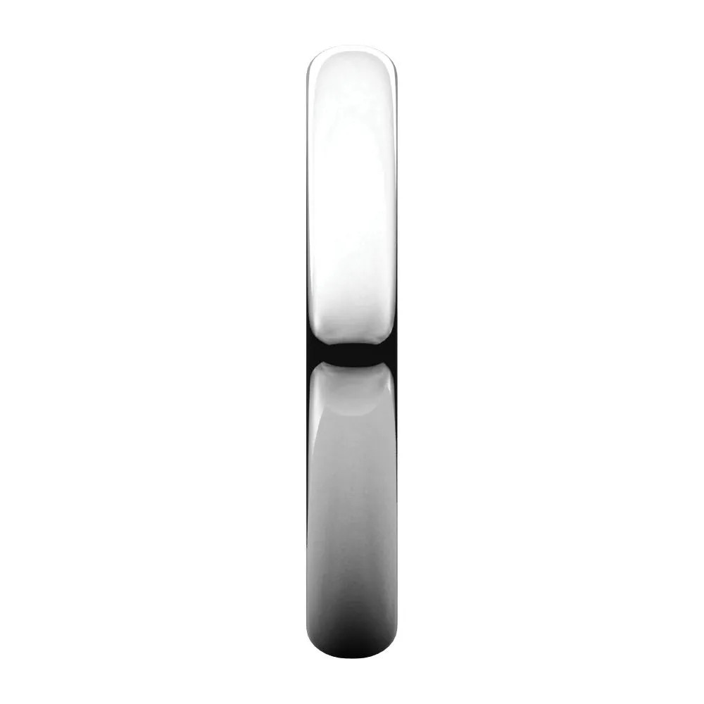 Platinum 3mm Half Round Band, Size 4.5