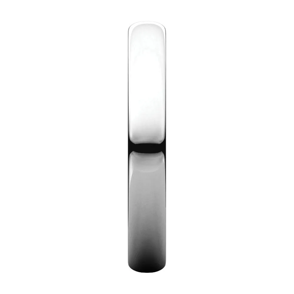 Platinum 3mm Half Round Light Band, Size 6