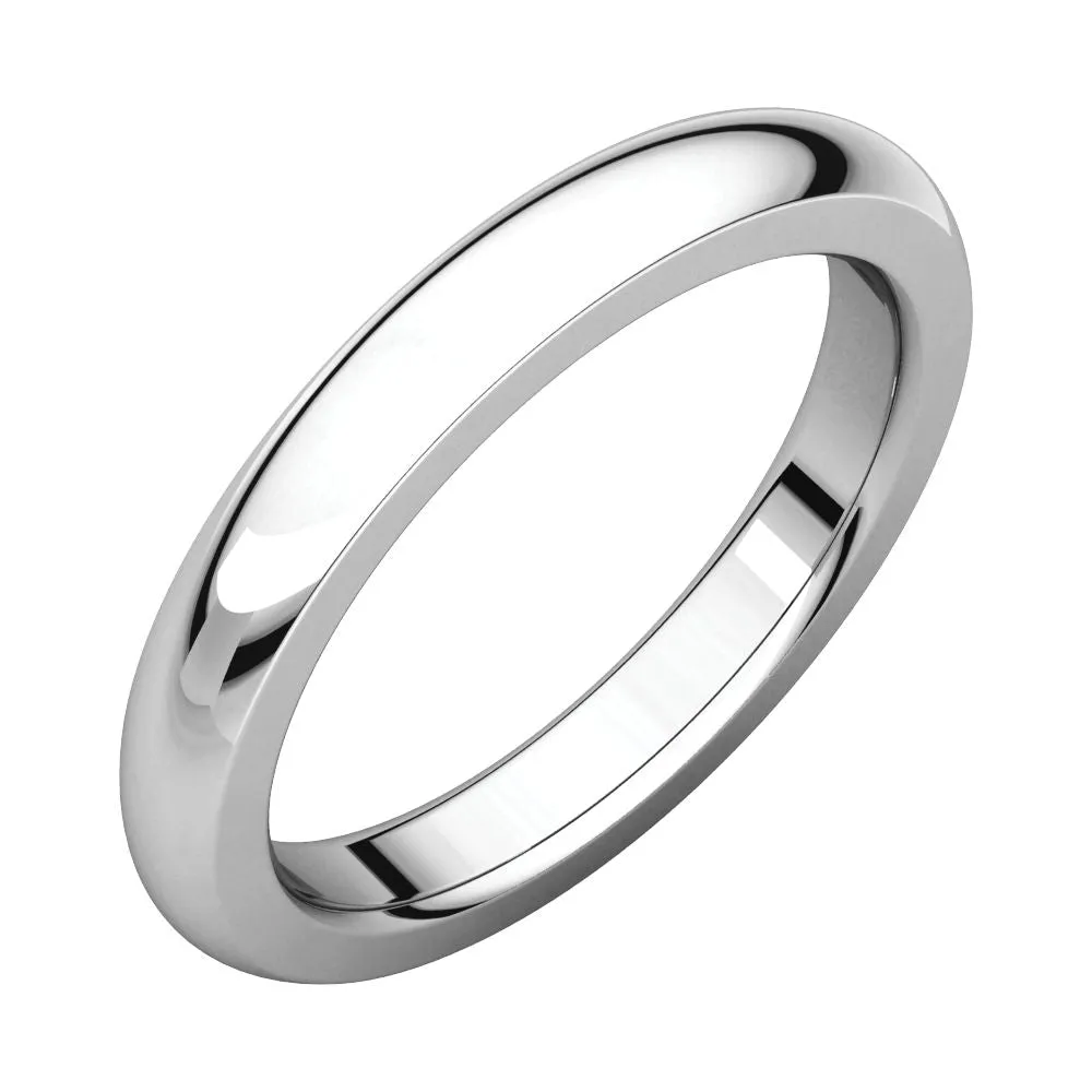 Platinum 3mm Heavy Comfort Fit Band, Size 4
