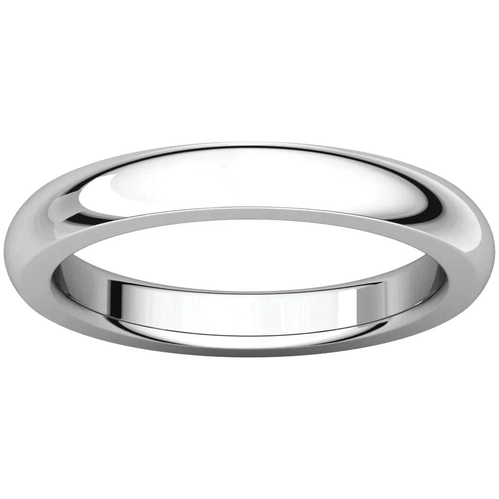 Platinum 3mm Heavy Comfort Fit Band, Size 6