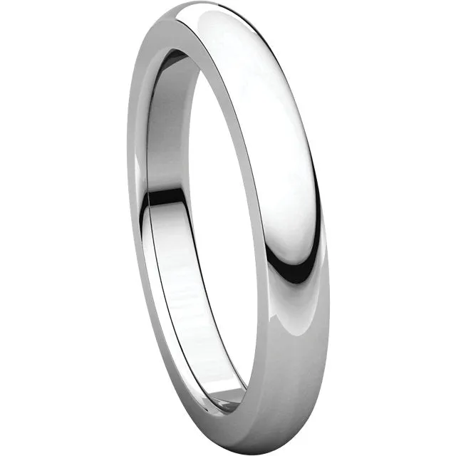 Platinum 3mm Heavy Comfort Fit Band, Size 6