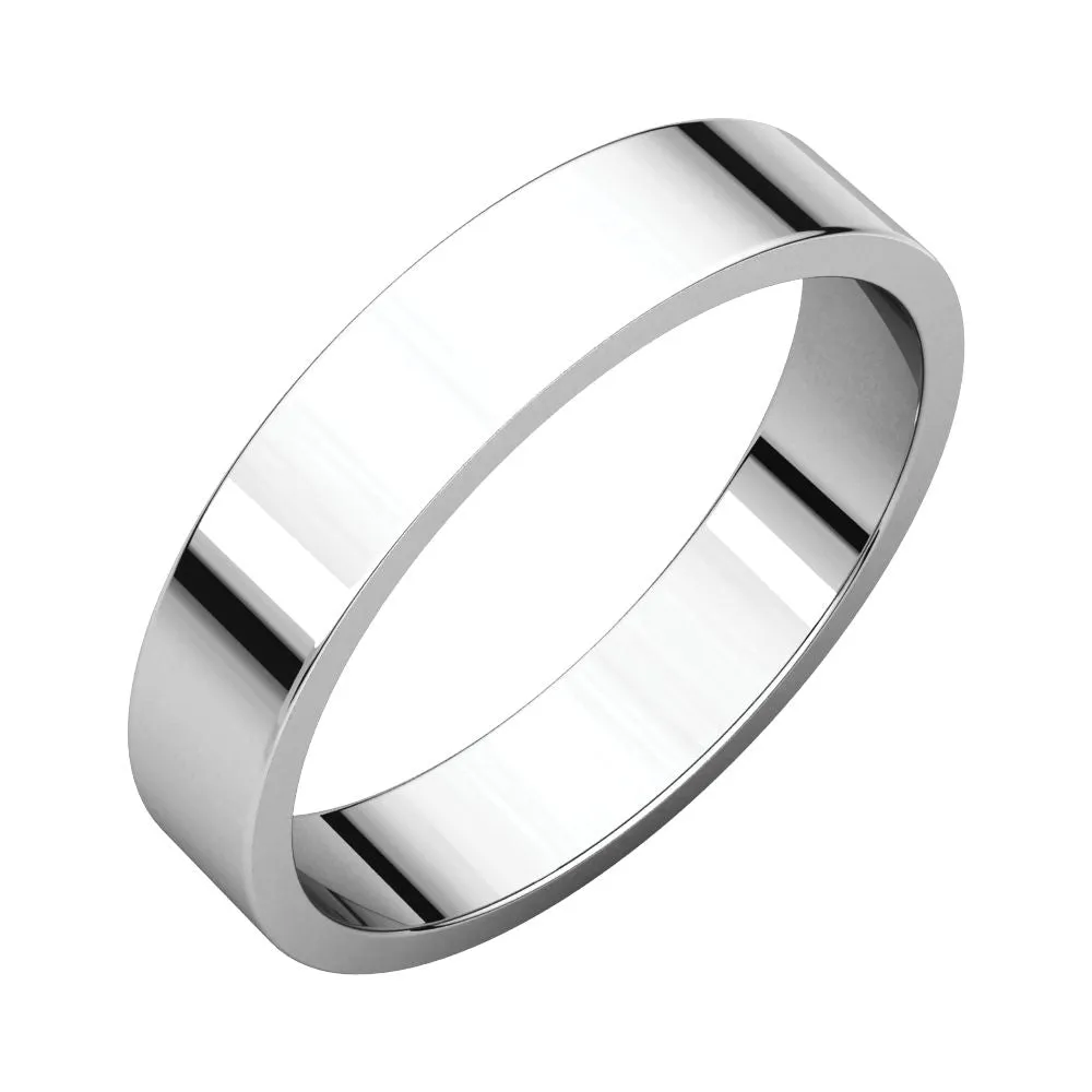 Platinum 4mm Flat Band, Size 10