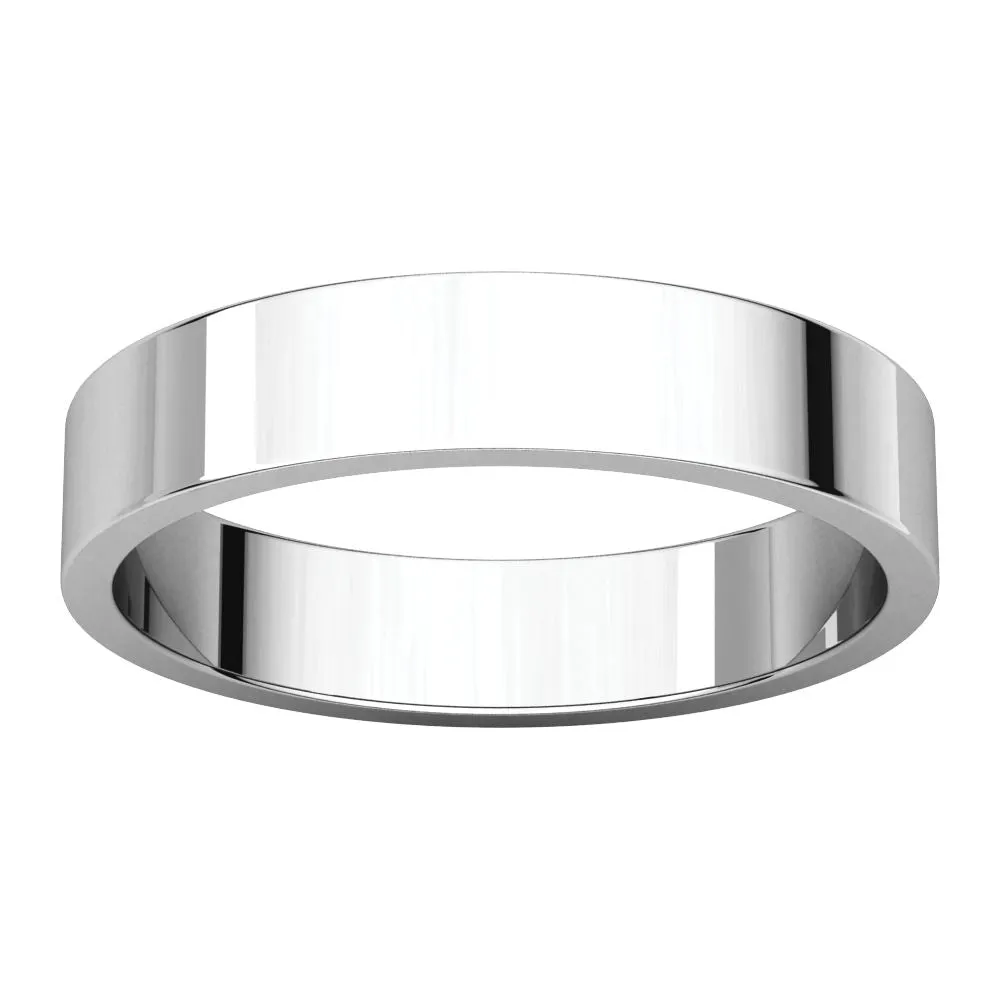Platinum 4mm Flat Band, Size 10
