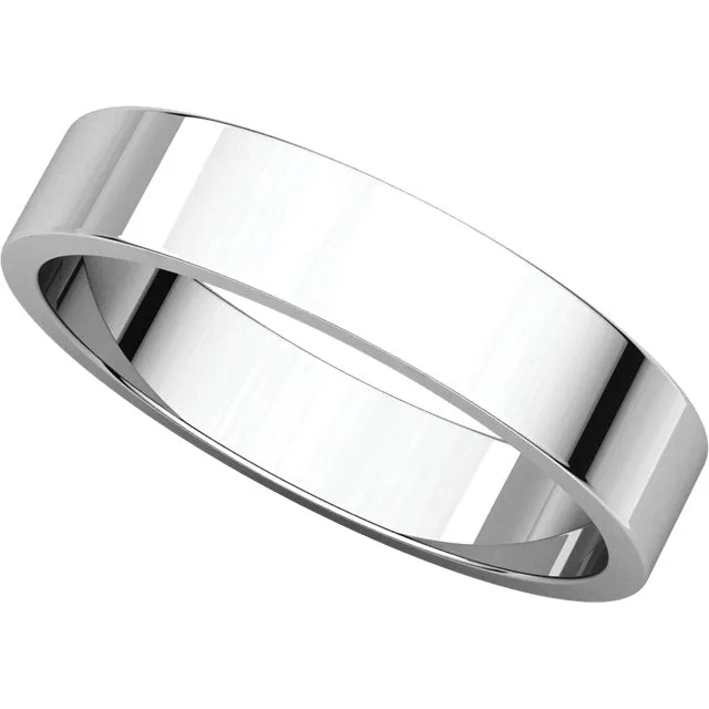 Platinum 4mm Flat Band, Size 10
