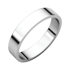 Platinum 4mm Flat Band, Size 10