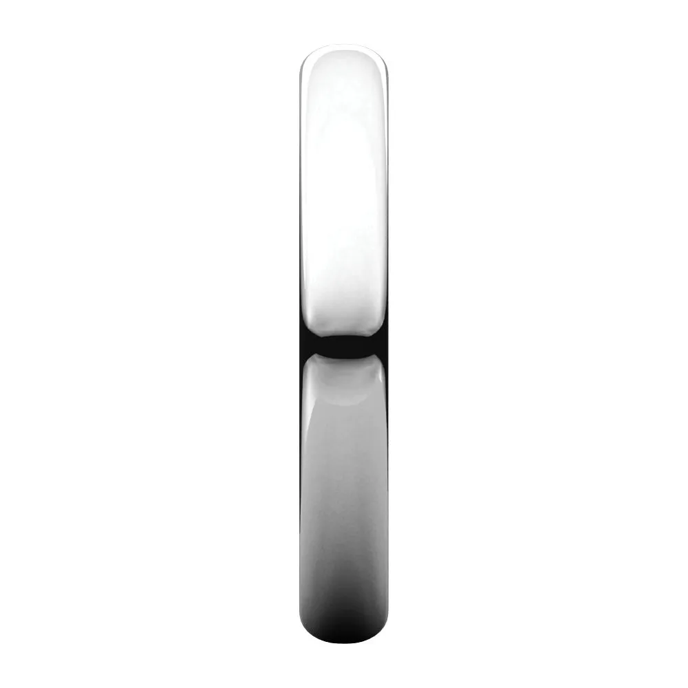 Platinum 4mm Half Round Light Band, Size 12