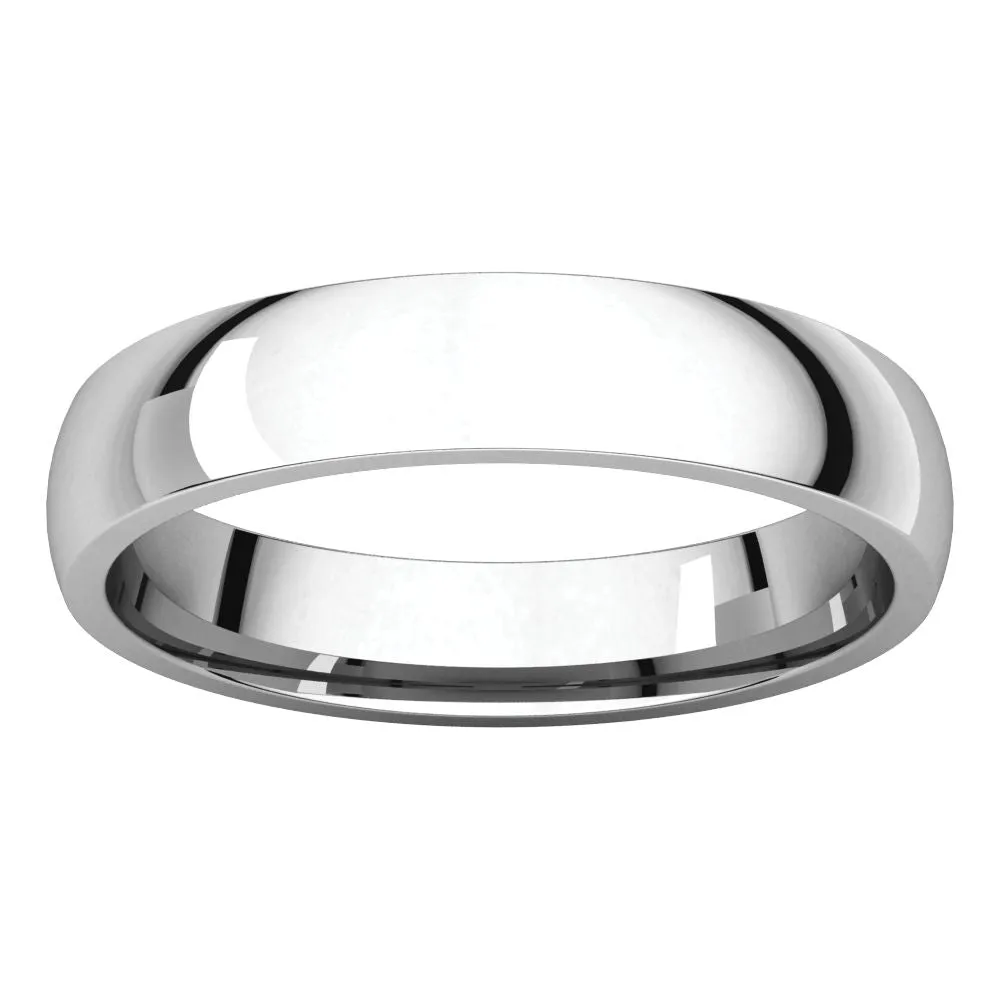 Platinum 4mm Light Comfort Fit Band, Size 9.5