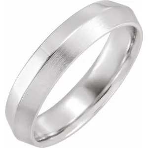 Platinum 5 mm Knife-Edge Band with Satin Finish Size 10