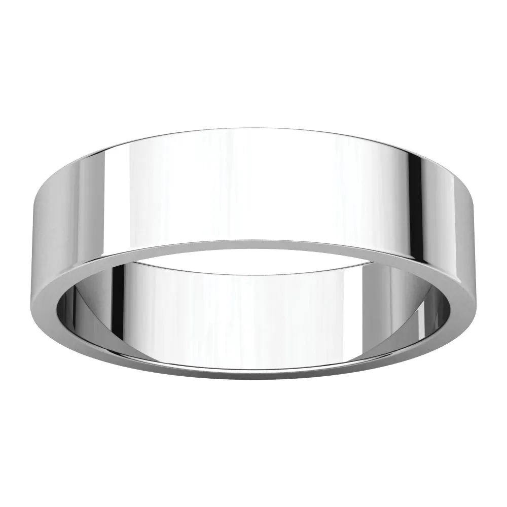 Platinum 5mm Flat Band, Size 11