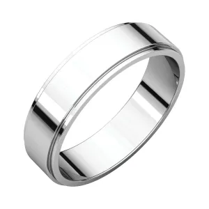 Platinum 5mm Flat Edge Band, Size 8.5