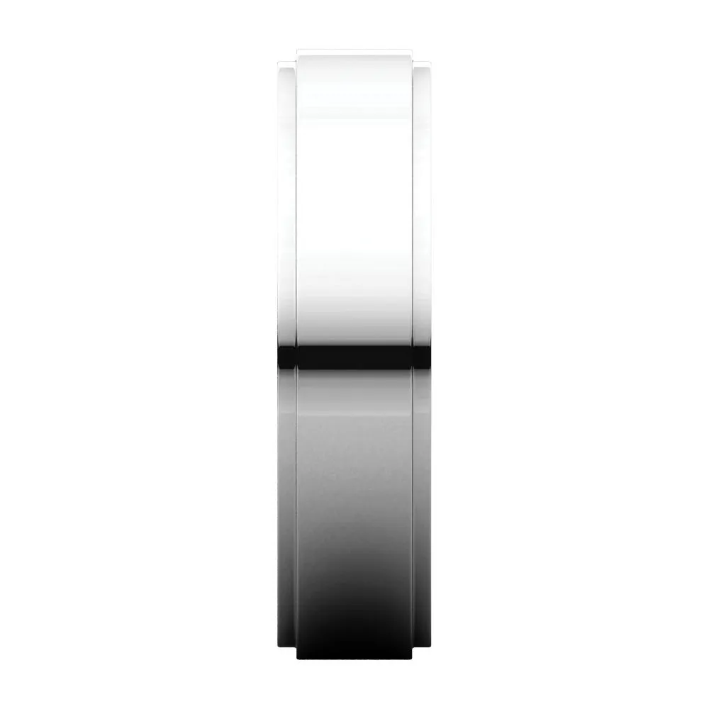 Platinum 5mm Flat Edge Band, Size 8.5