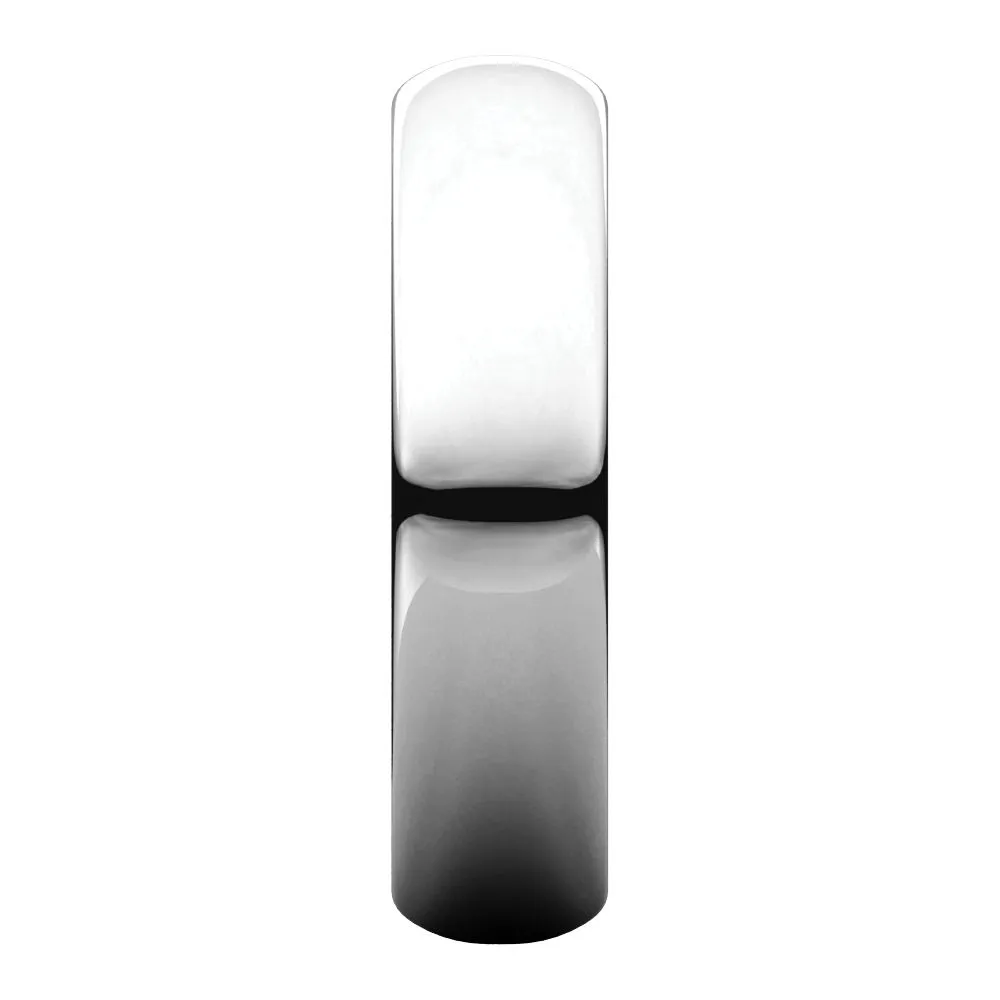 Platinum 5mm Half Round Band, Size 7