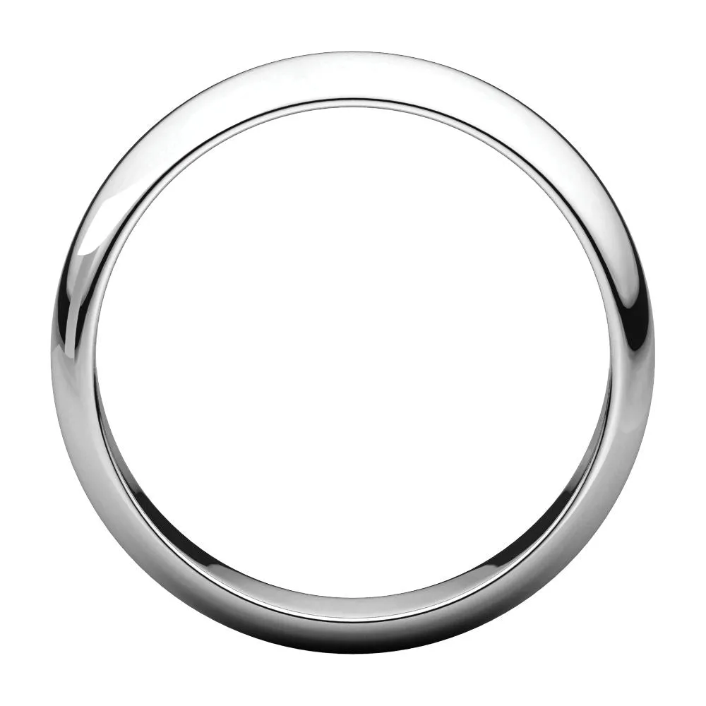 Platinum 5mm Half Round Band, Size 7