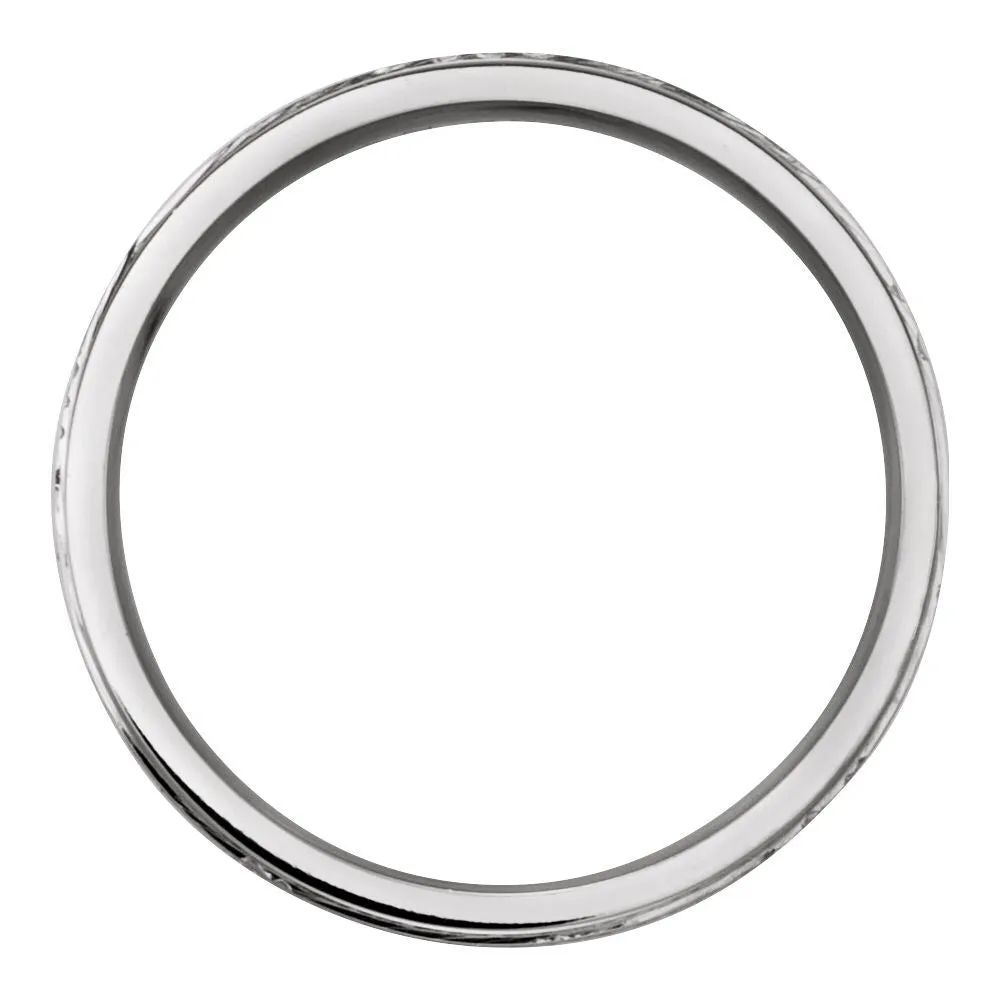 Platinum 5mm Hand-Engraved Band Size 7