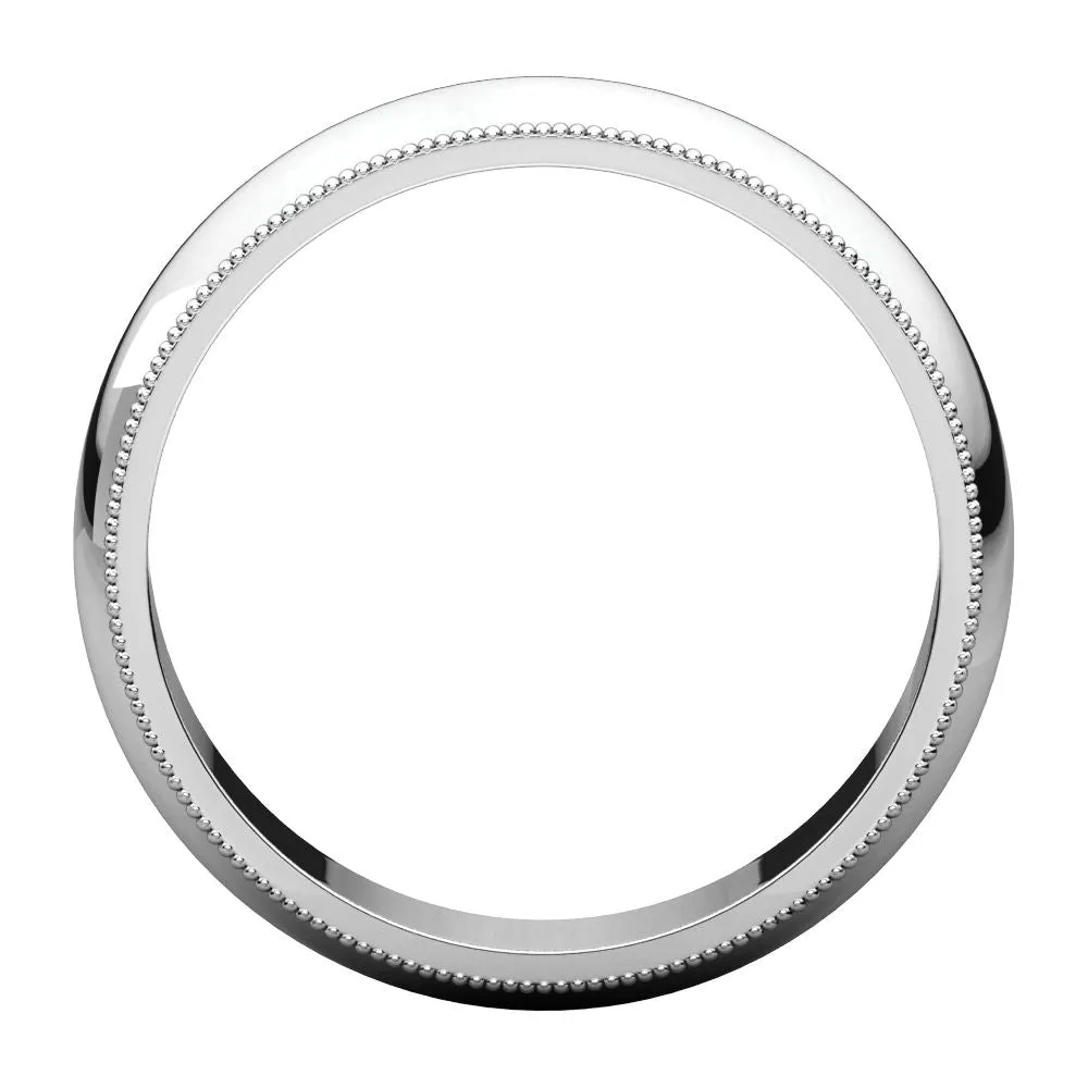 Platinum 5mm Milgrain Band, Size 9.5