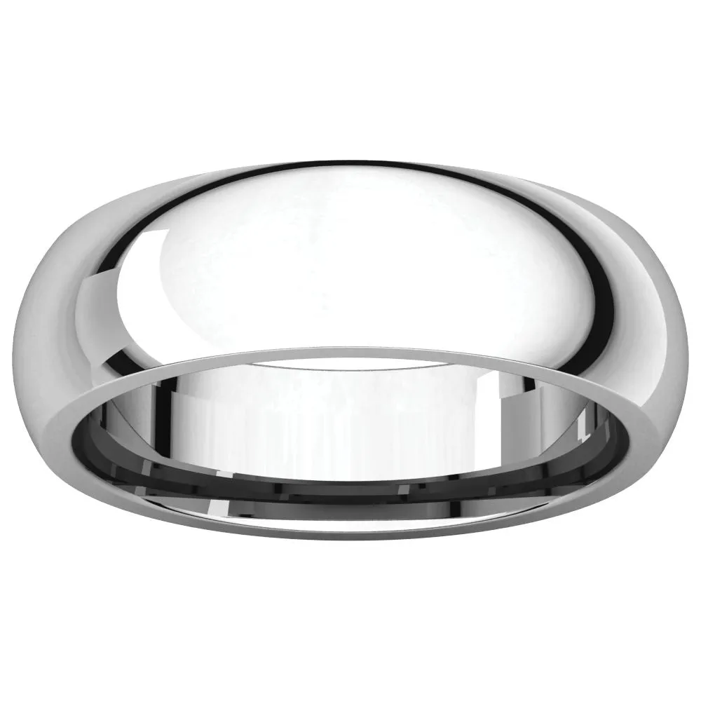 Platinum 6mm Comfort Fit Band, Size 9