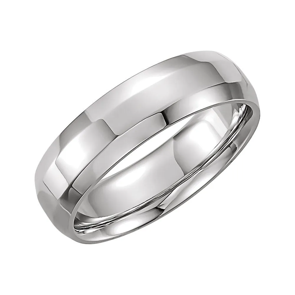 Platinum 6mm Comfort Fit Beveled Edge Band Size 6