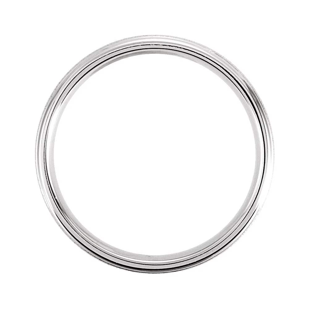 Platinum 6mm Fancy Carved Band Size 11.5
