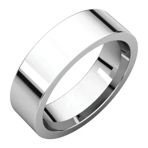 Platinum 6mm Flat Comfort Fit Band, Size 10.5