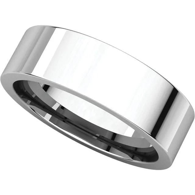 Platinum 6mm Flat Comfort Fit Band, Size 10.5