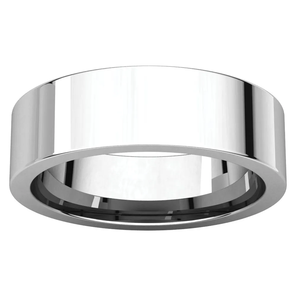 Platinum 6mm Flat Comfort Fit Band, Size 10.5