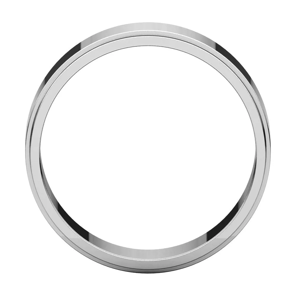 Platinum 6mm Flat Edge Band, Size 9