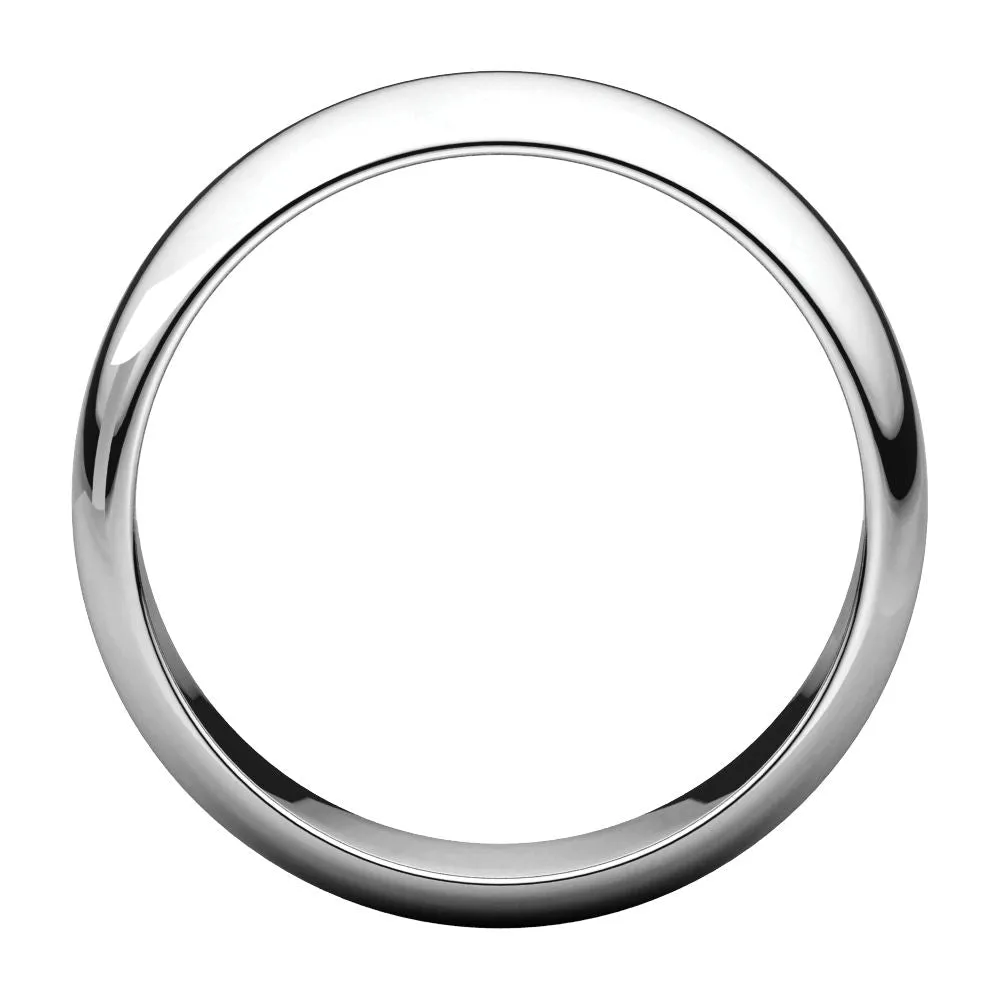 Platinum 6mm Half Round Band, Size 11
