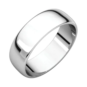 Platinum 6mm Half Round Light Band, Size 10