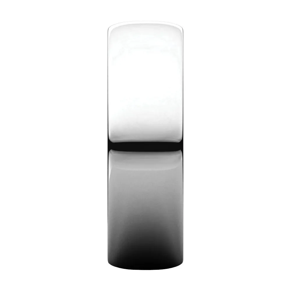 Platinum 6mm Half Round Light Band, Size 10