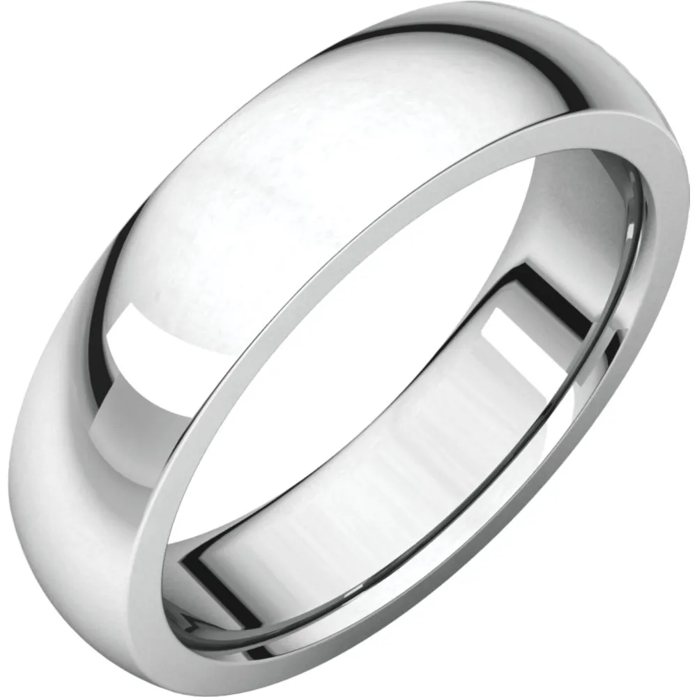 Platinum 6mm Heavy Comfort Fit Band, Size 10.5