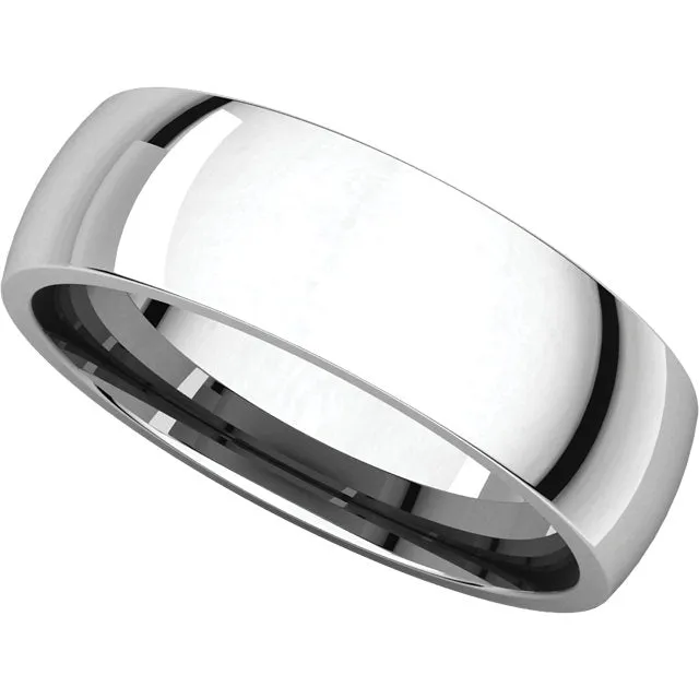 Platinum 6mm Light Comfort Fit Band, Size 7.5
