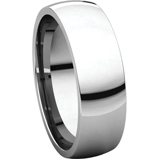 Platinum 6mm Light Comfort Fit Band, Size 7