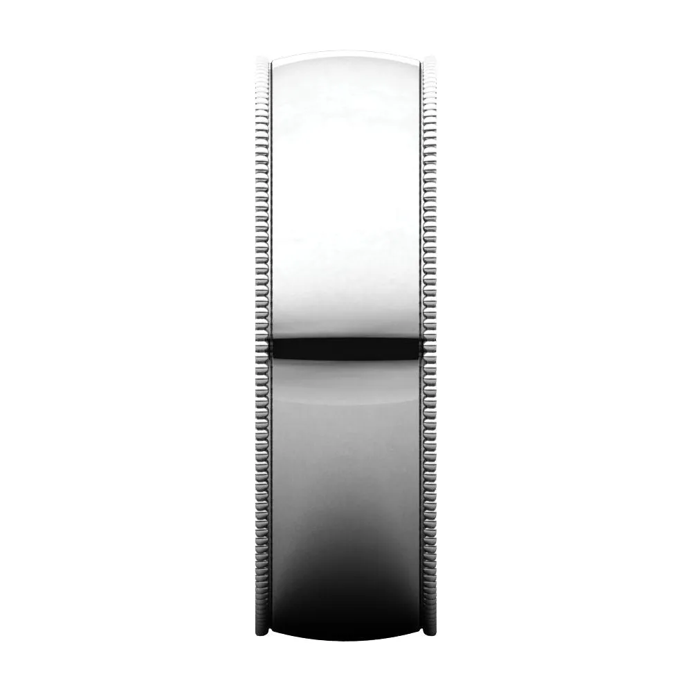 Platinum 6mm Light Comfort Fit Milgrain Band , Size 9