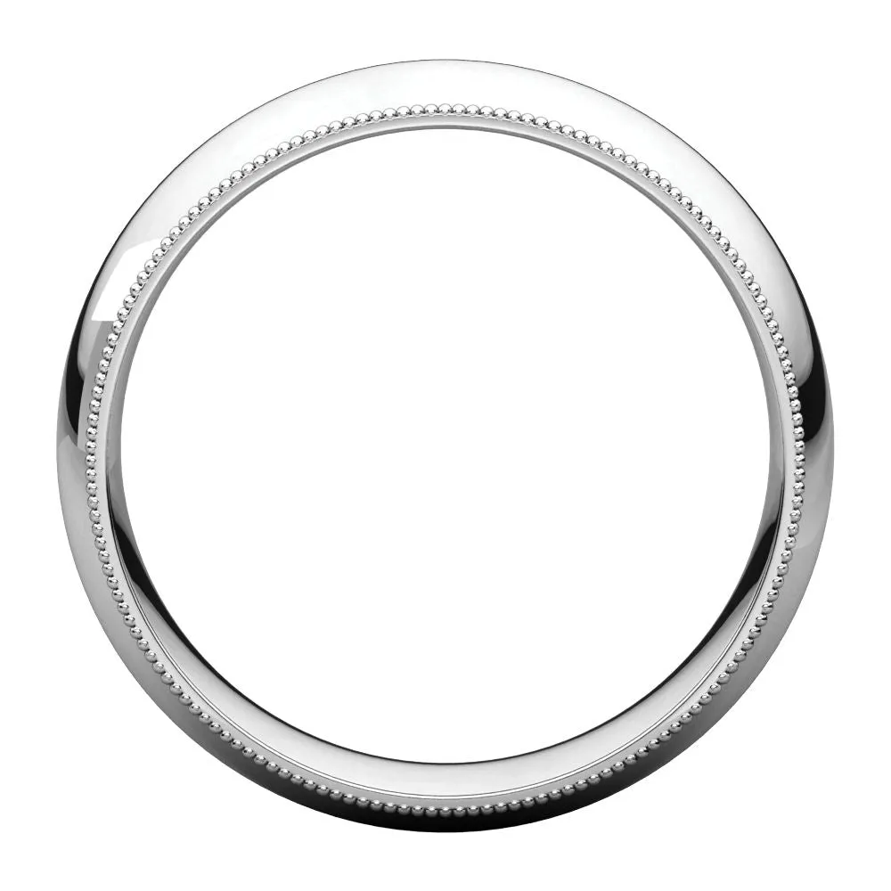 Platinum 6mm Milgrain Comfort Fit Band, Size 11